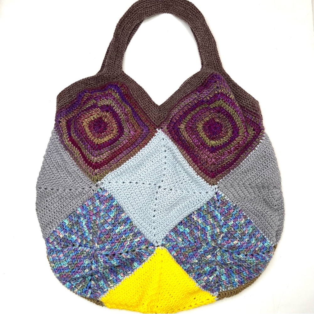 Unique Handmade Crochet Granny Square Large Tote Bag - Picture 2 of 13